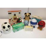 A box of novelty radios etc