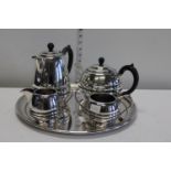 A vintage Walker & Hall silver plated tea service