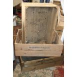 Three vintage wooden fruit crates