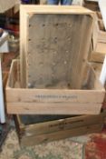 Three vintage wooden fruit crates