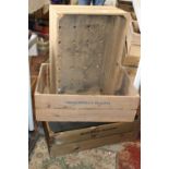 Three vintage wooden fruit crates