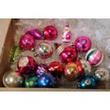 A job lot of vintage Xmas tree baubles