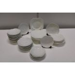 A large selection of Shelley white porcelain side plates & saucers. Postage unavailable