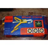 A wheel clamp for caravan use