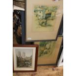Three vintage framed prints 'no postage available'