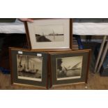 Three framed Nautical prints