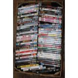 A box of assorted DVD's