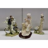 Three various figural groups 'no postage available'