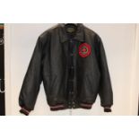 A leather jacket sized L