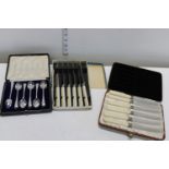 Three box sets of vintage cutlery