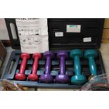 A paste set of dumbbells. Postage unavailable