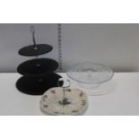 Three assorted cake stands