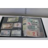 A selection of vintage world bank notes