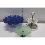 Three assorted cake stands