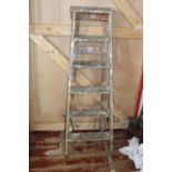 Set of vintage wooden step ladders. Postage unavailable