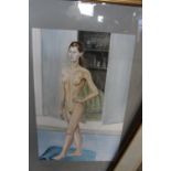 A signed pastel female form study. postage unvailable