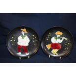 Two collectible hand painted plates