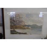 A framed watercolour by the artist Simon Bull. Postage unavailable