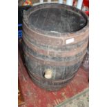 An antique oak barrel. Postage unavailable