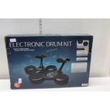 A boxed electronic drum kit