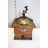 An antique French coffee grinder