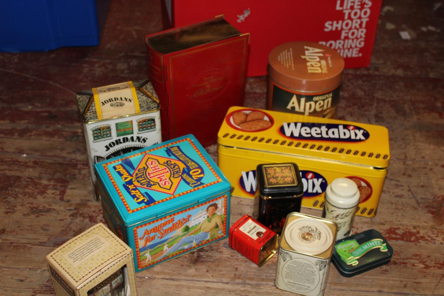 A selection of assorted of vintage tins