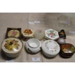 A job lot of assorted trinket boxes etc