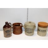 A selection of stoneware storage jars Postage unavailable