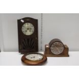 Three assorted clocks Postage unavailable