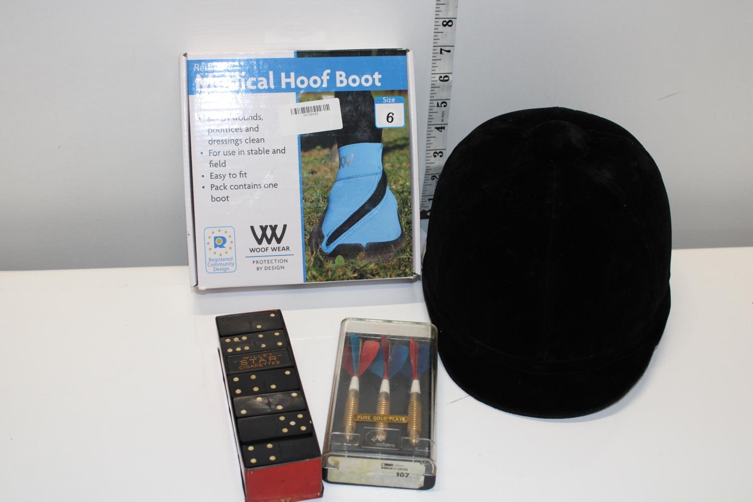 A new horse riding safety helmet and other sporting items