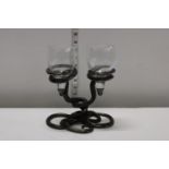 A Alchemy pewter snake with glass goblets