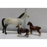 Three ceramic Horse figures including Beswick