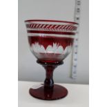 A quality Cranberry glass chalice