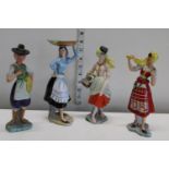 Four porcelain figures