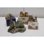 four Lilliput Lane cottages, 3 boxed