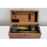 A 19th Century Ernst Leitz boxed microscope with accessories etc