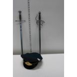 A pair of fantasy daggers & military cap