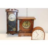 3 wooden cased mantel clocks (sold as seen) shipping unavailable