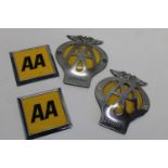 A selection of vintage AA badges