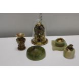 Selection of vintage Onyx tableware and Mantel clock