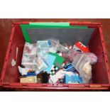 Box of assorted Lego style bricks etc