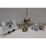 A job lot of assorted collectable ceramics including Sunderland ware