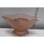 A 1930's pink glass posy holder