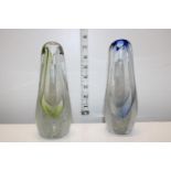 A pair of Skrdlovice Czech studio vases