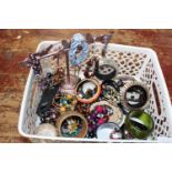 A basket of assorted costume jewellery