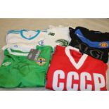A selection of sports shirts