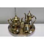 A silver plated tea service