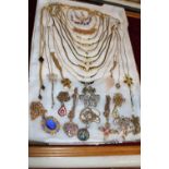 A job lot of costume jewellery necklaces