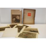 Two antique art related plates and manuscript. Kunst Des Feren Ostens & Giorgio De Chirico