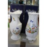 Two boxed Aynsley vases